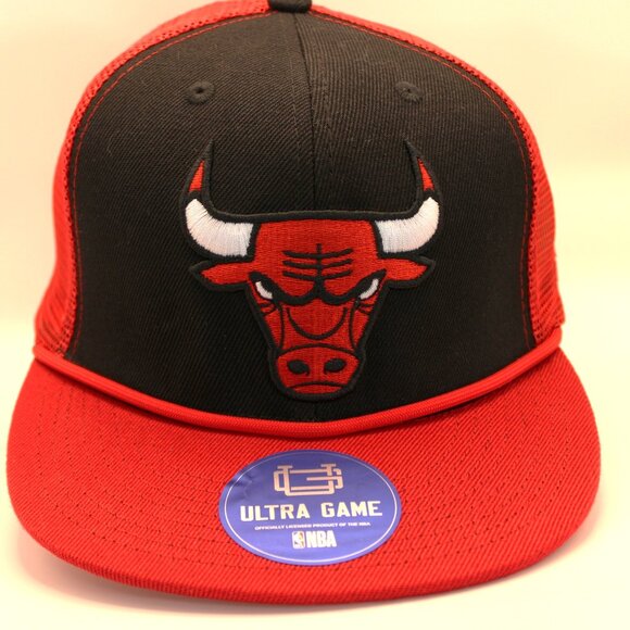 Chicago Bulls Ultra Game “Red Eclipse” Trucker Snapback Cap – OSFM – NBA License - Picture 1 of 8